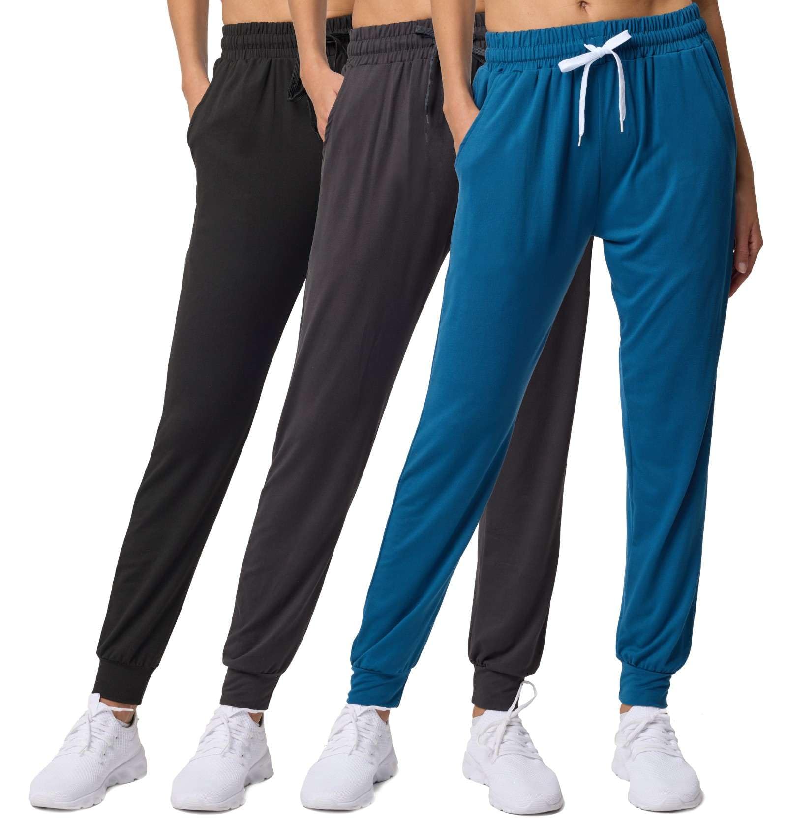 Women's Lightweight Yoga and Workout Jogger Pants 3-Pack