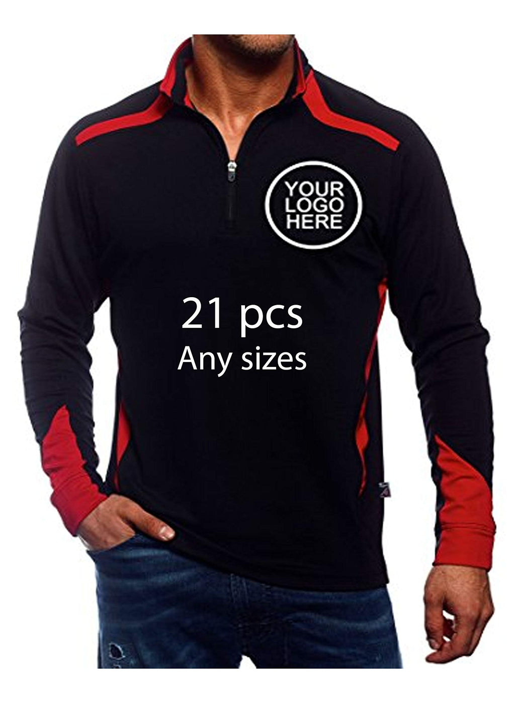 Men's Quarter-Zip Performance Sports Pullover 21-Pack