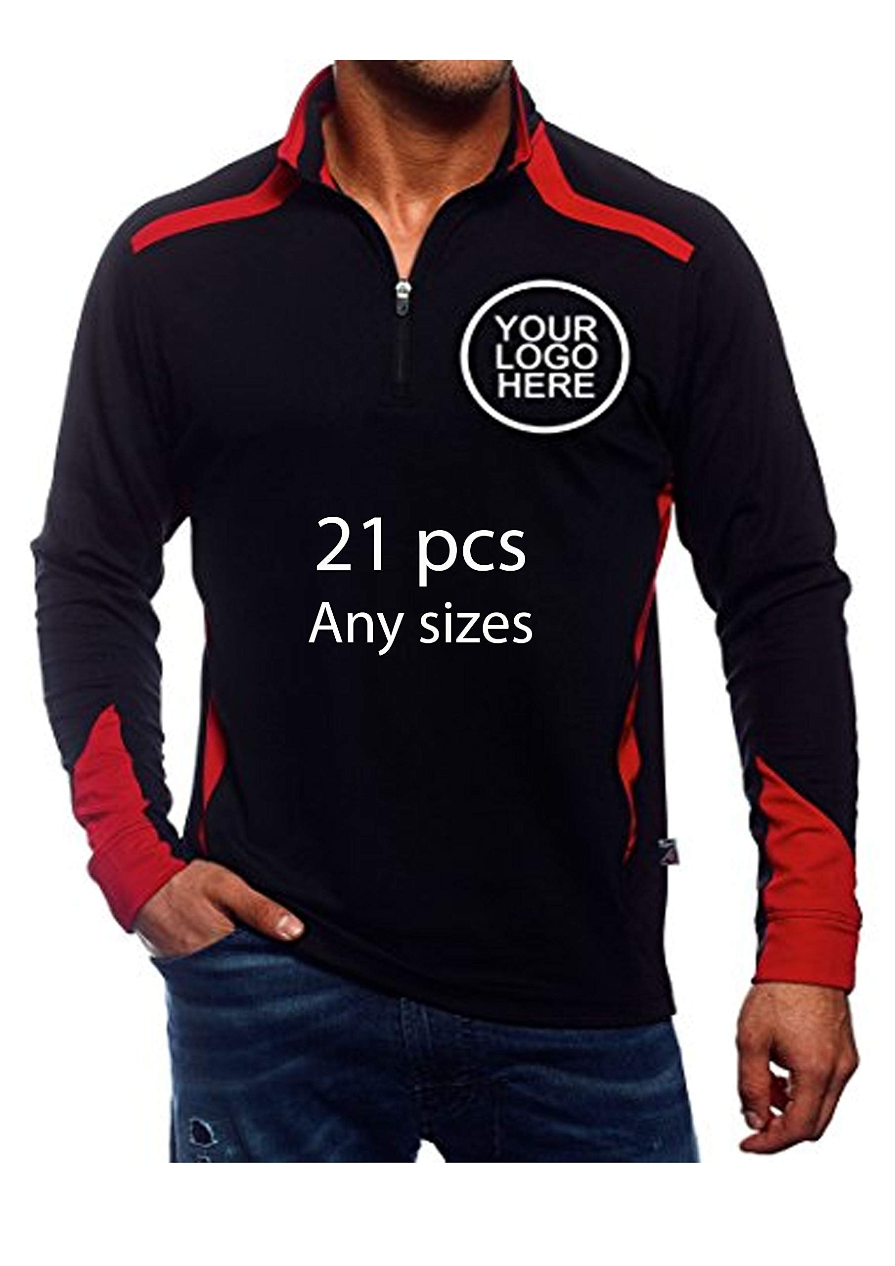 Men's Quarter-Zip Performance Sports Pullover 21-Pack