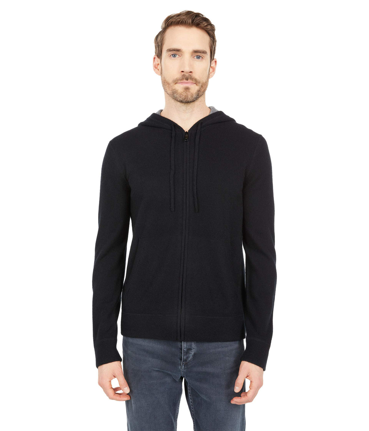 Men's Soft Cashmere Full-Zip Performance Hoodie Jacket