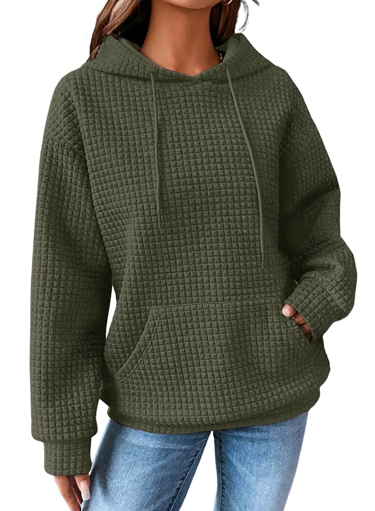 Women's Waffle-Knit Performance Pullover Hoodie