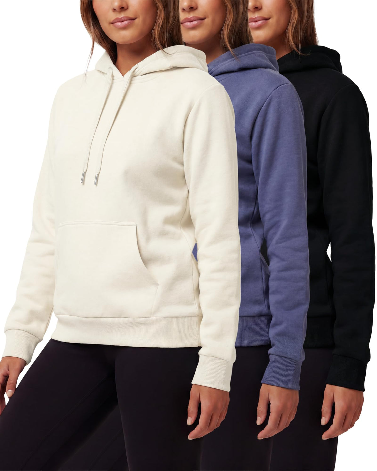 Women's Fleece Athletic Pullover Hoodies 3-Pack