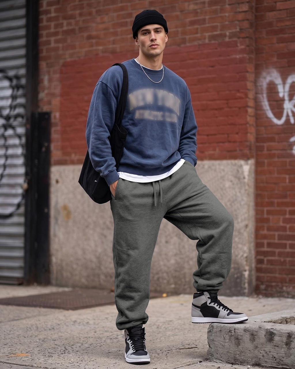 Men's Cotton Tapered Athletic Jogger Pants with Pockets