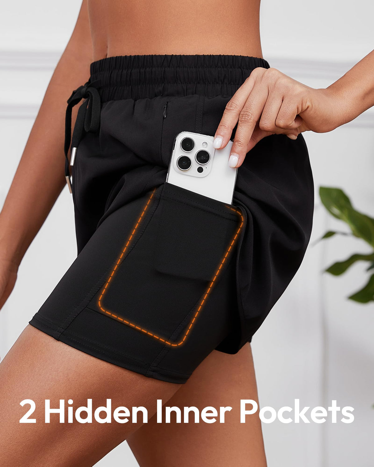 Women's High-Waisted 2-in-1 Running and Training Shorts