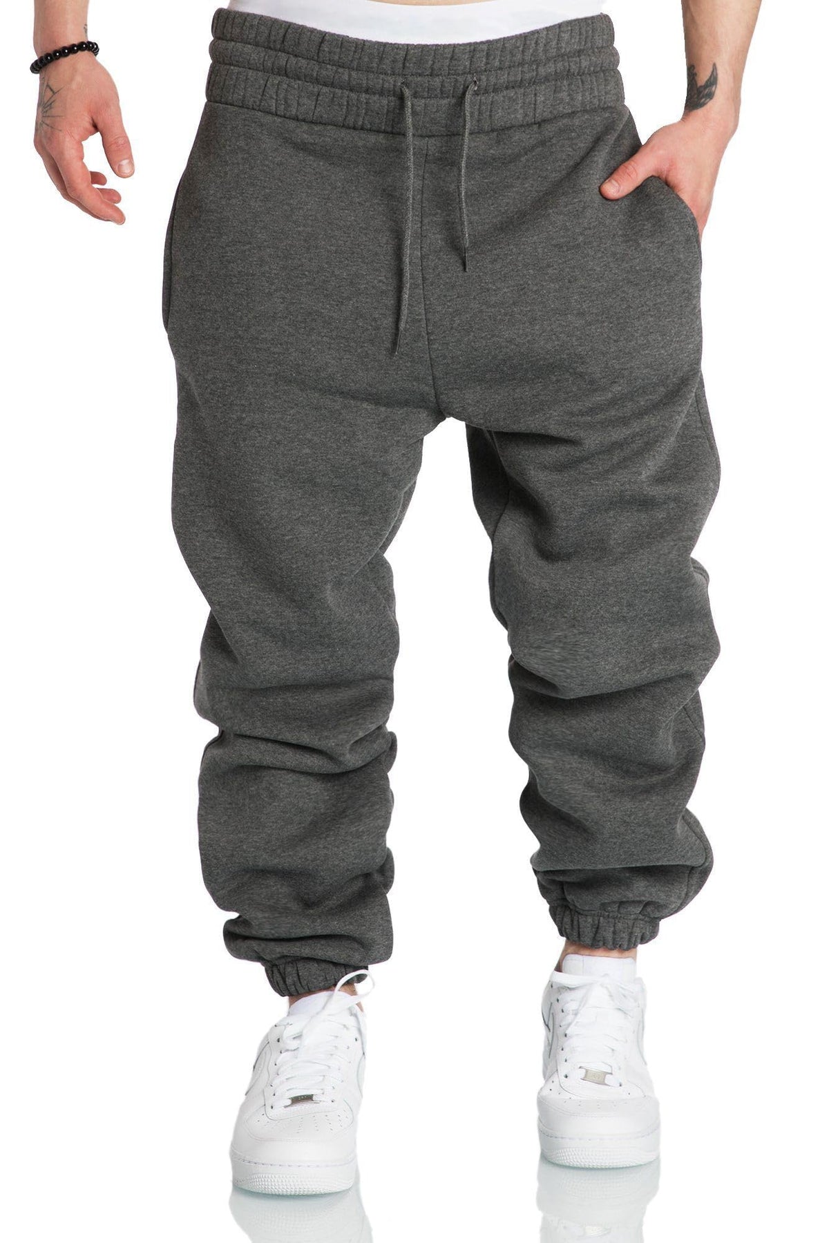 Men's Cotton Tapered Athletic Jogger Pants with Pockets