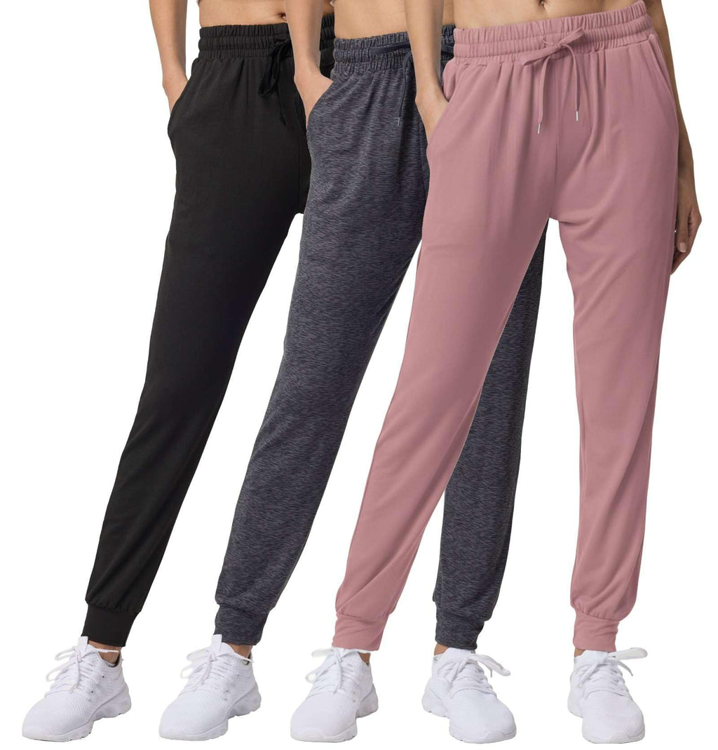 Women's Lightweight Yoga and Workout Jogger Pants 3-Pack