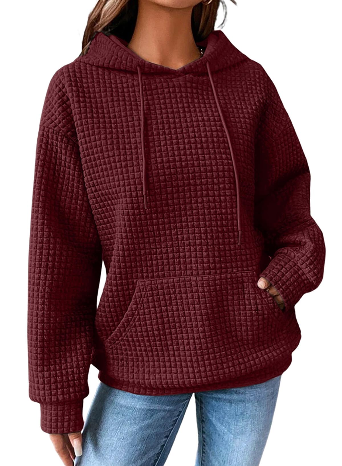 Women's Waffle-Knit Performance Pullover Hoodie