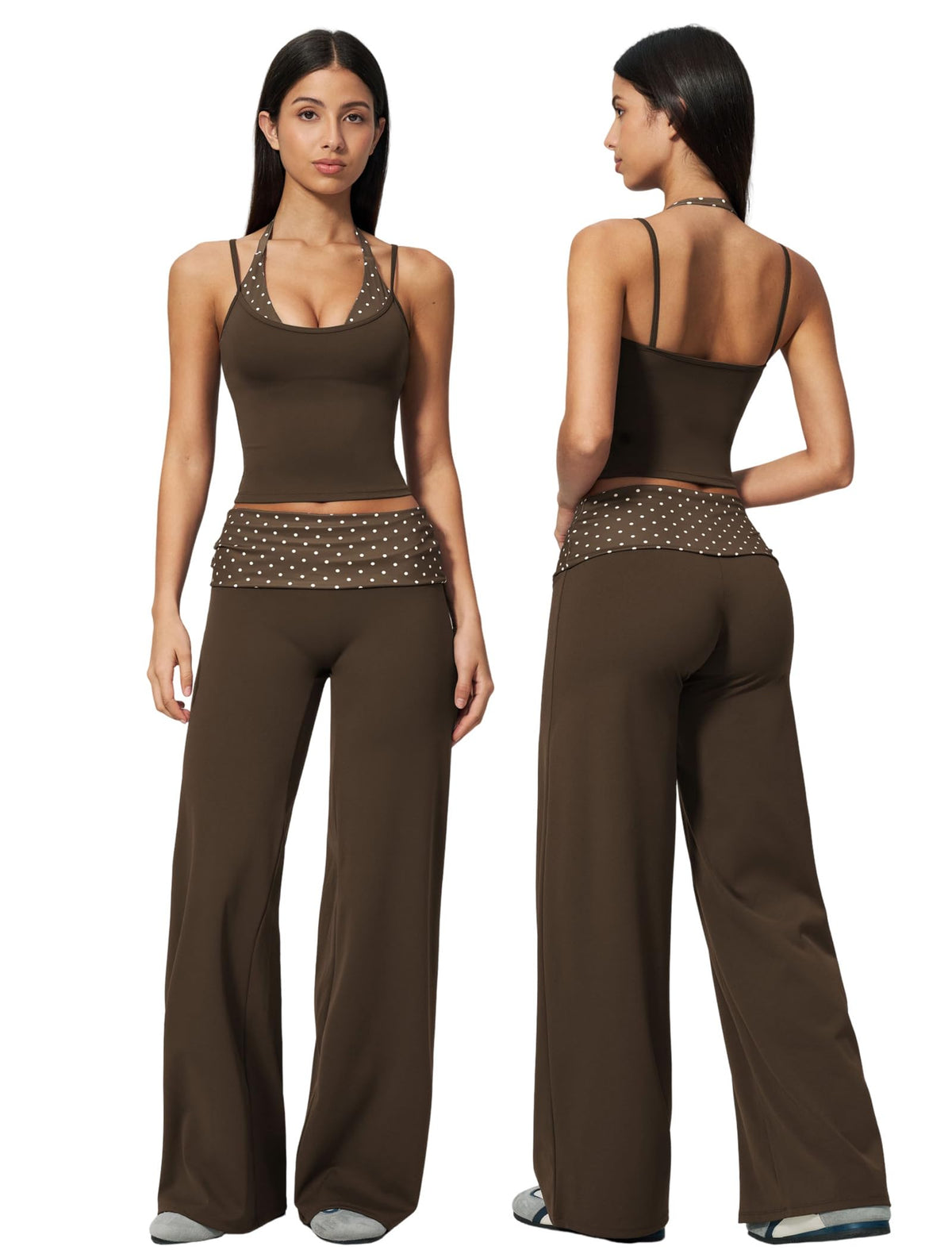 Women's Halter Top and Wide-Leg Yoga Pants 2-Piece Set