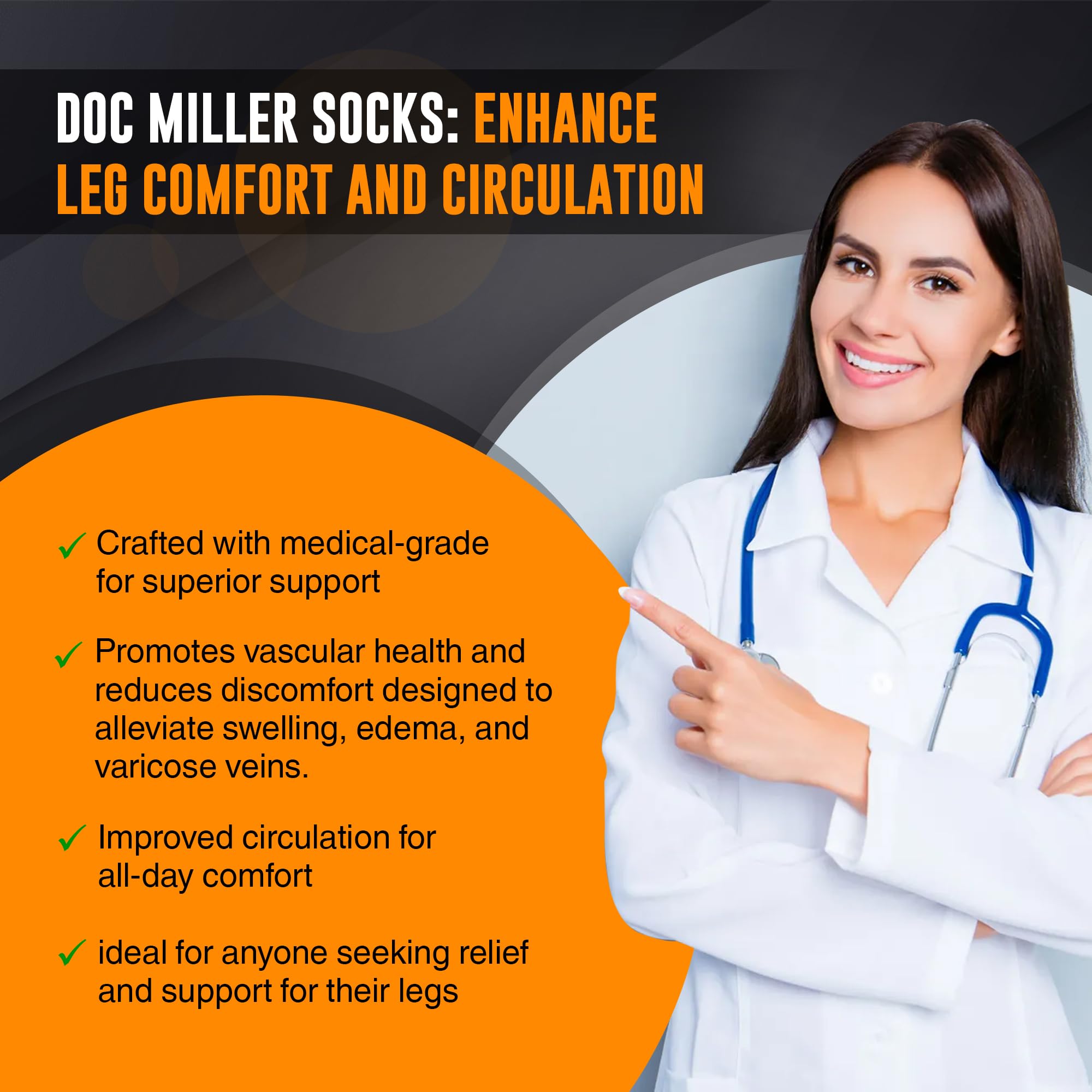 Unisex Thigh-High Open-Toe Compression Socks 15-20 mmHg