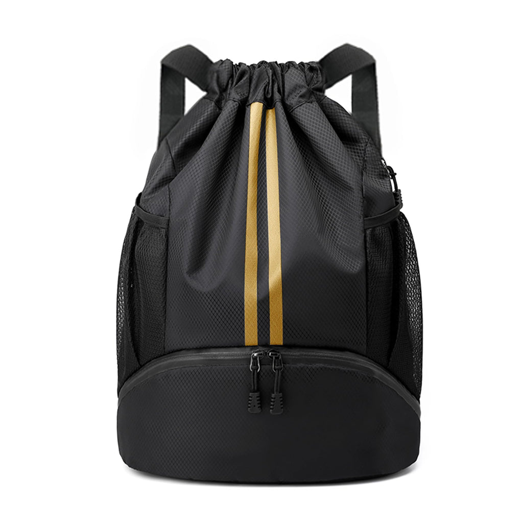 Drawstring Gym Backpack with Separate Shoe Compartment