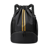 Drawstring Gym Backpack with Separate Shoe Compartment