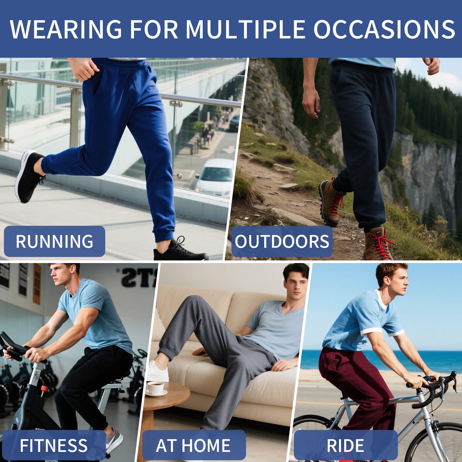Men's Athletic Jogger Sweatpants with Pockets 25-Pack