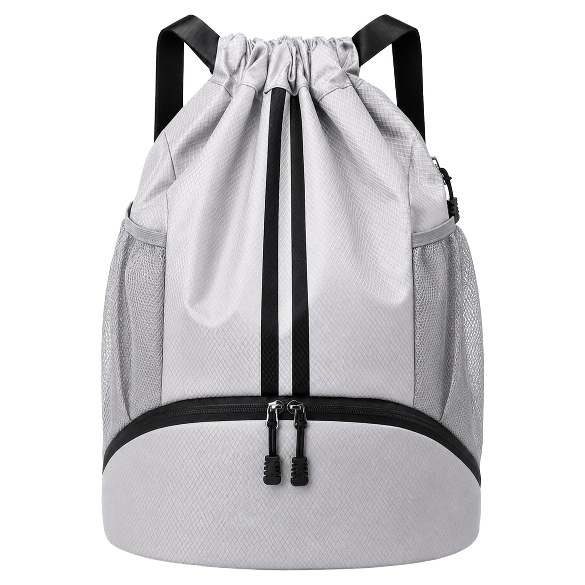Drawstring Gym Backpack with Separate Shoe Compartment