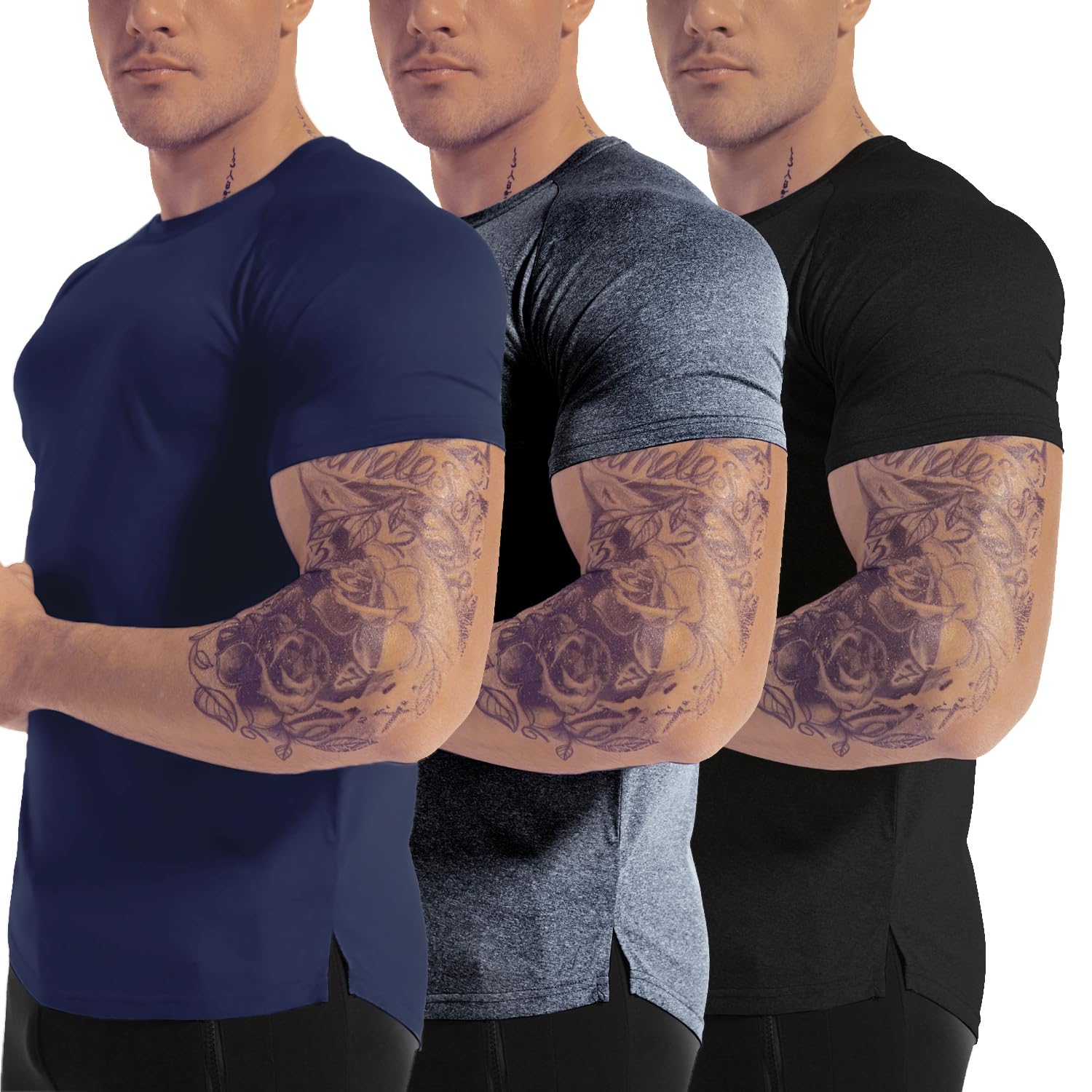 Men's Moisture-Wicking Performance Training T-Shirts 3-Pack