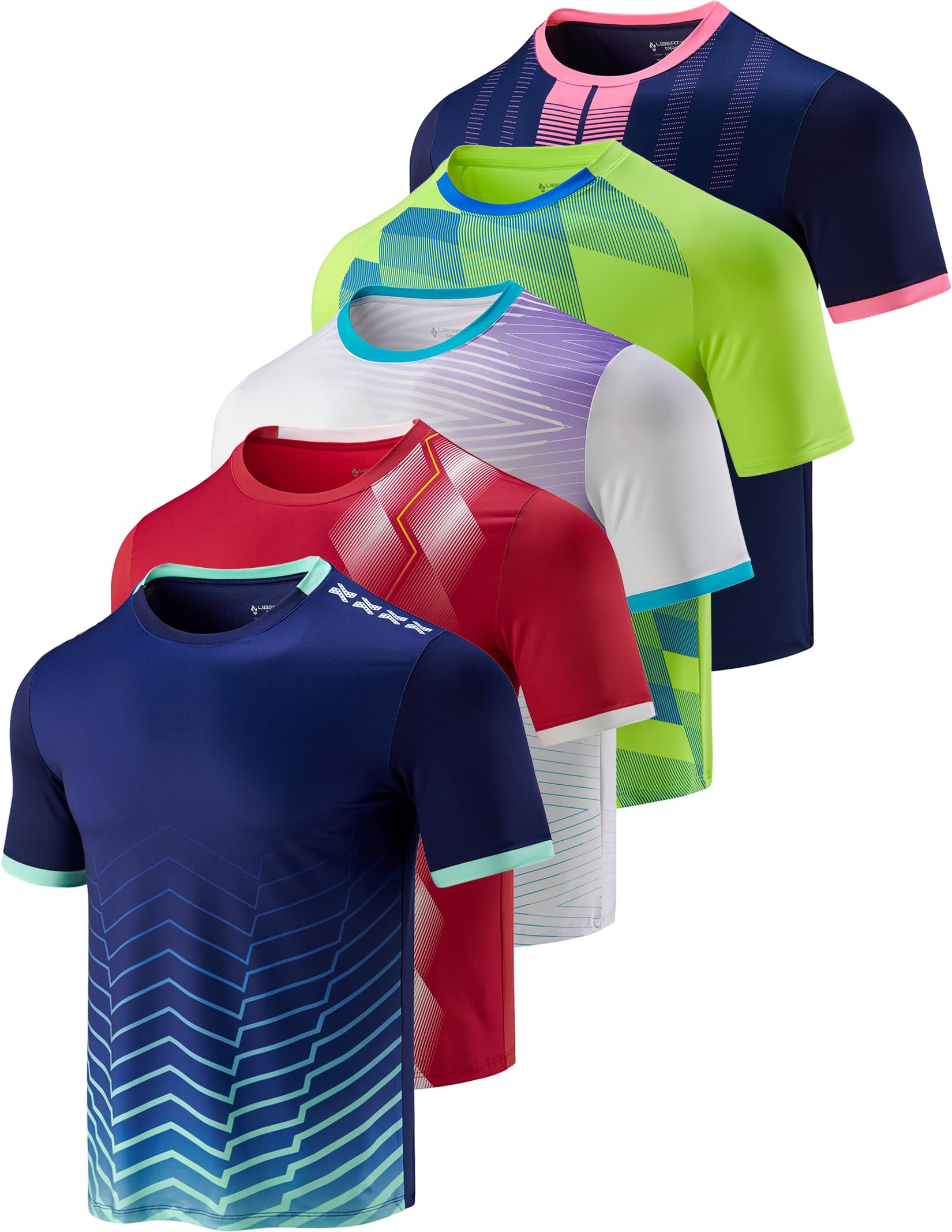 Men's Quick-Dry Crewneck Performance T-Shirts 5-Pack
