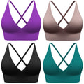 Women's V-Neck Seamless Adjustable Padded Sports Bra