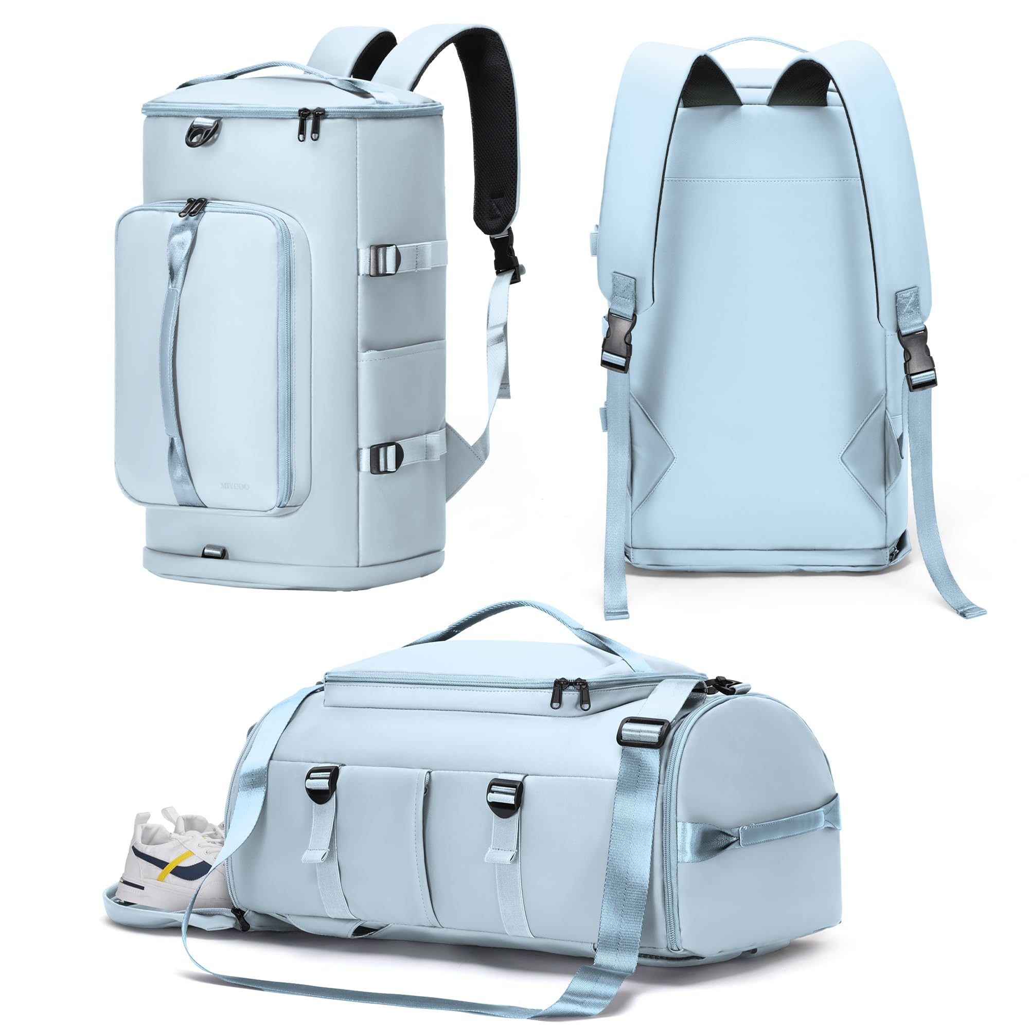 Unisex Gym Duffel Backpack with Shoe and Wet Compartments
