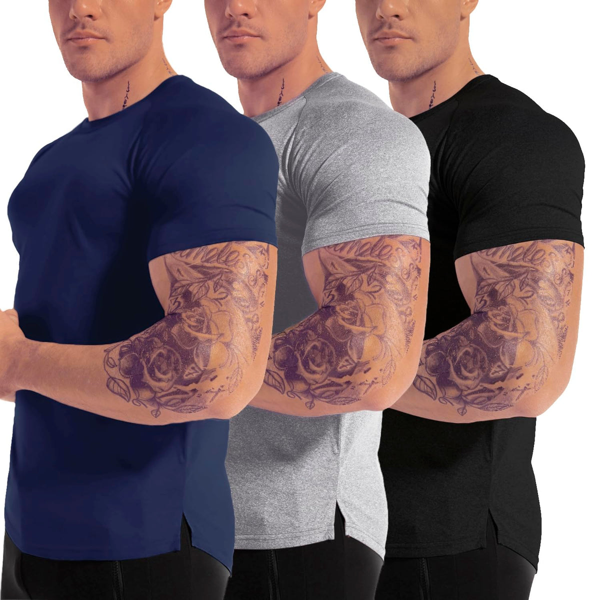 Men's Moisture-Wicking Performance Training T-Shirts 3-Pack