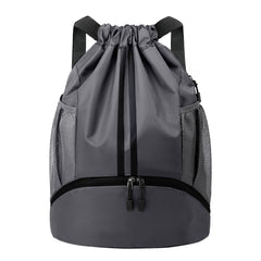 Drawstring Gym Backpack with Separate Shoe Compartment