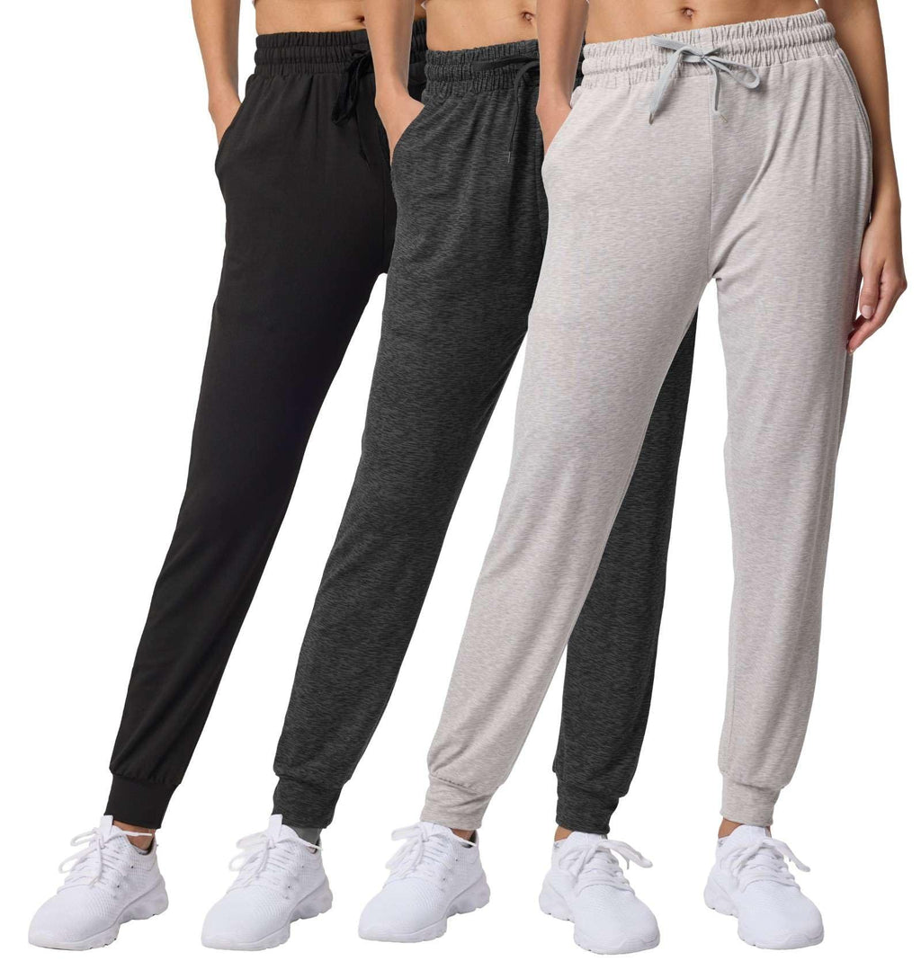 Women's Lightweight Yoga and Workout Jogger Pants 3-Pack