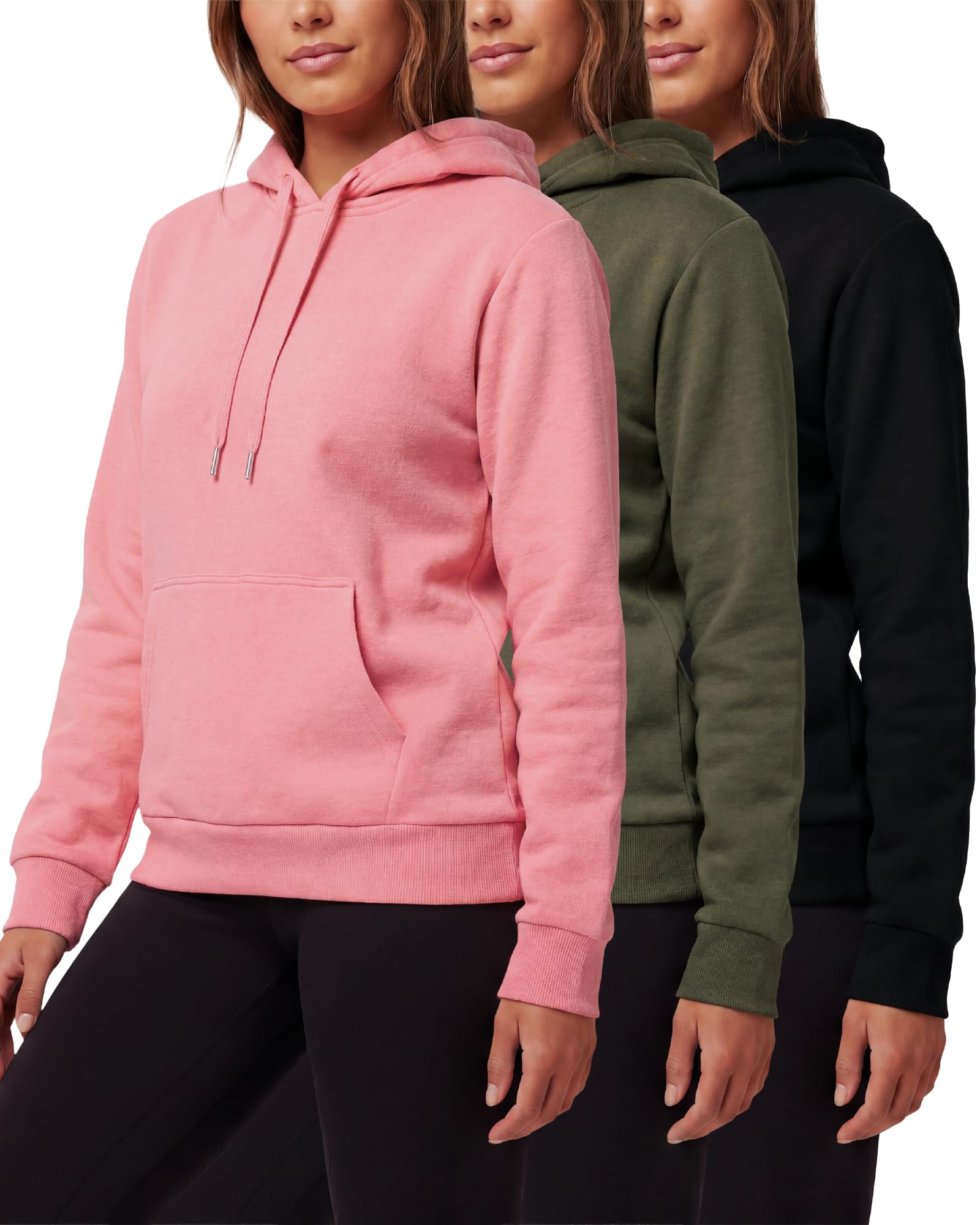Women's Fleece Athletic Pullover Hoodies 3-Pack