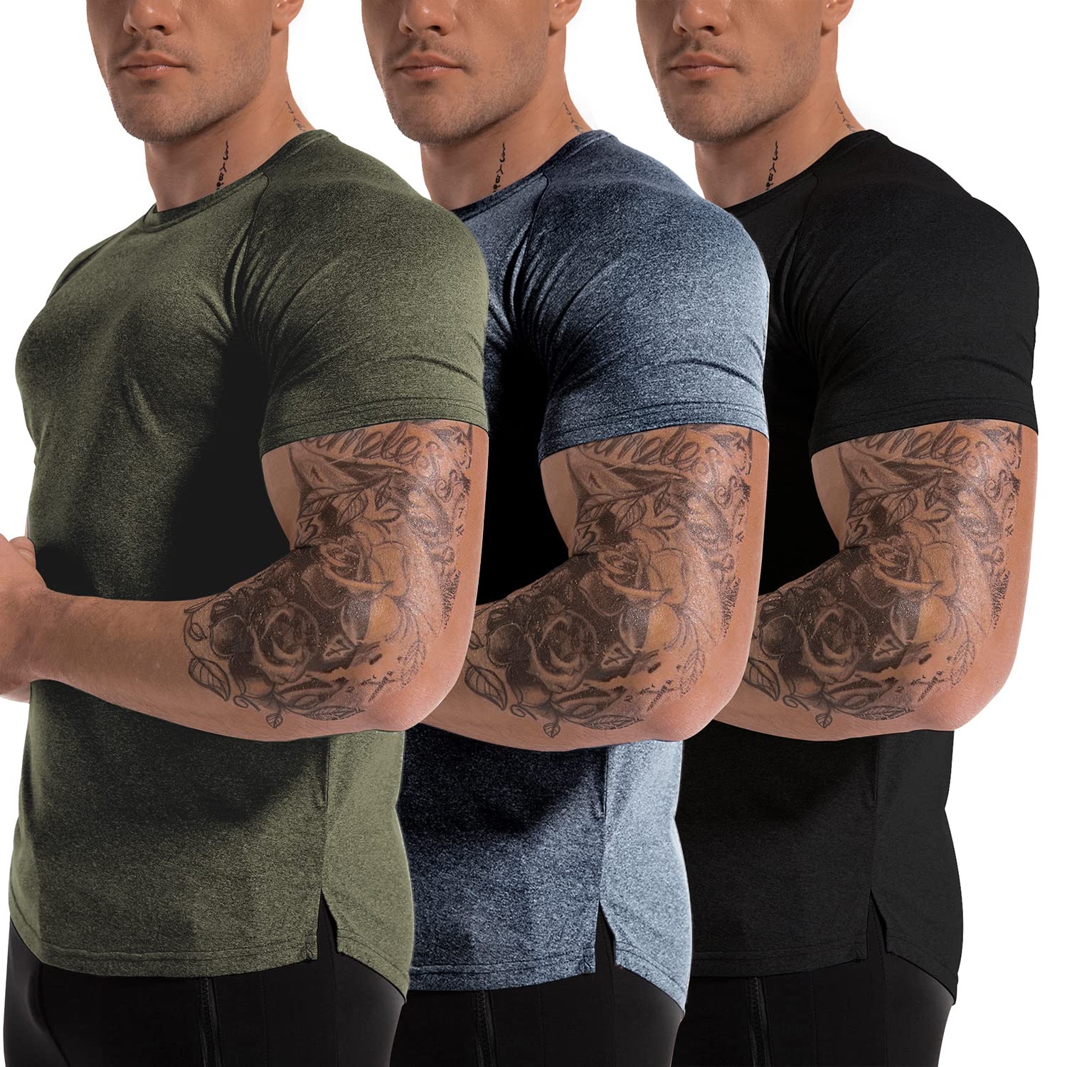 Men's Moisture-Wicking Performance Training T-Shirts 3-Pack