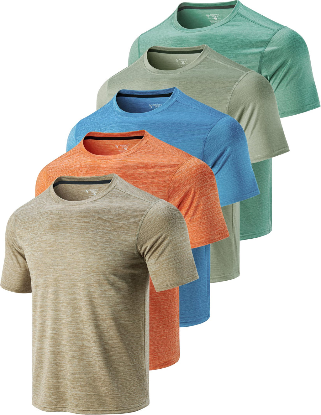 Men's Quick-Dry Crewneck Performance T-Shirts 5-Pack