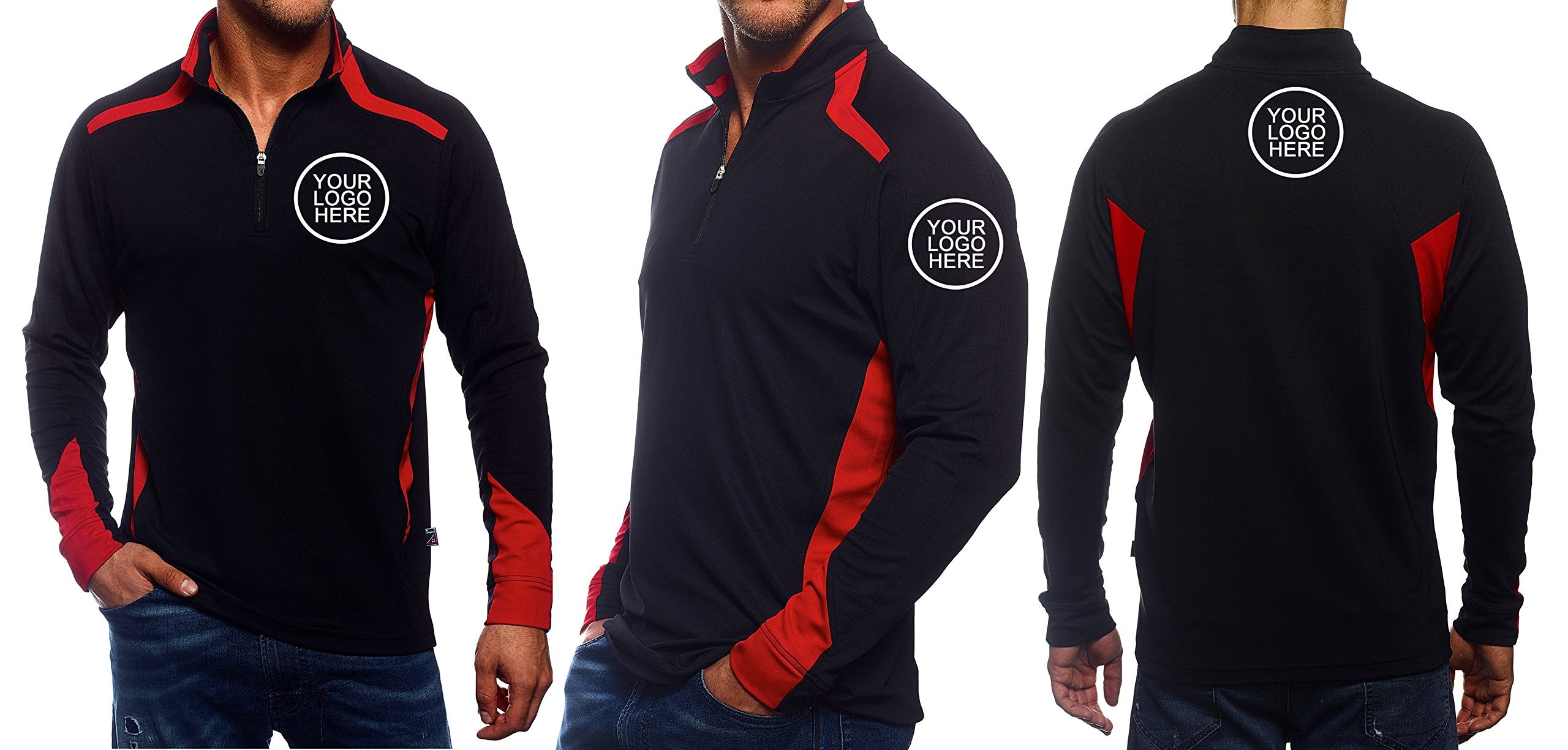 Men's Quarter-Zip Performance Sports Pullover 21-Pack