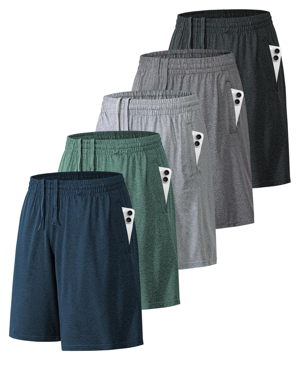 Men's Quick-Dry Athletic Training Shorts with Pockets