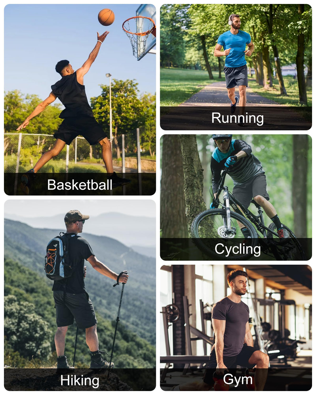 Men's 2-in-1 Running Shorts with Compression Liner 5-Pack