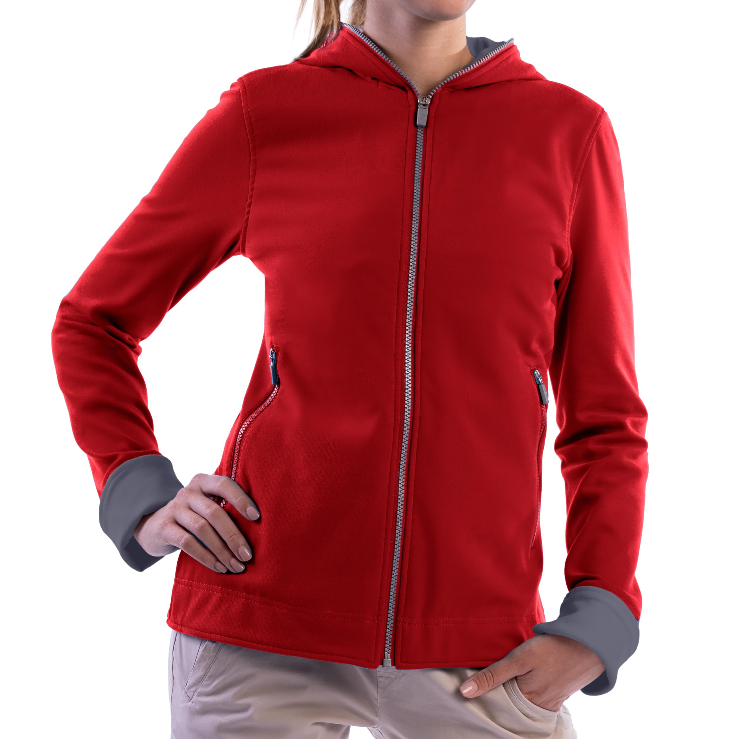 Women's Multi-Pocket Zip-Up Performance Travel Hoodie