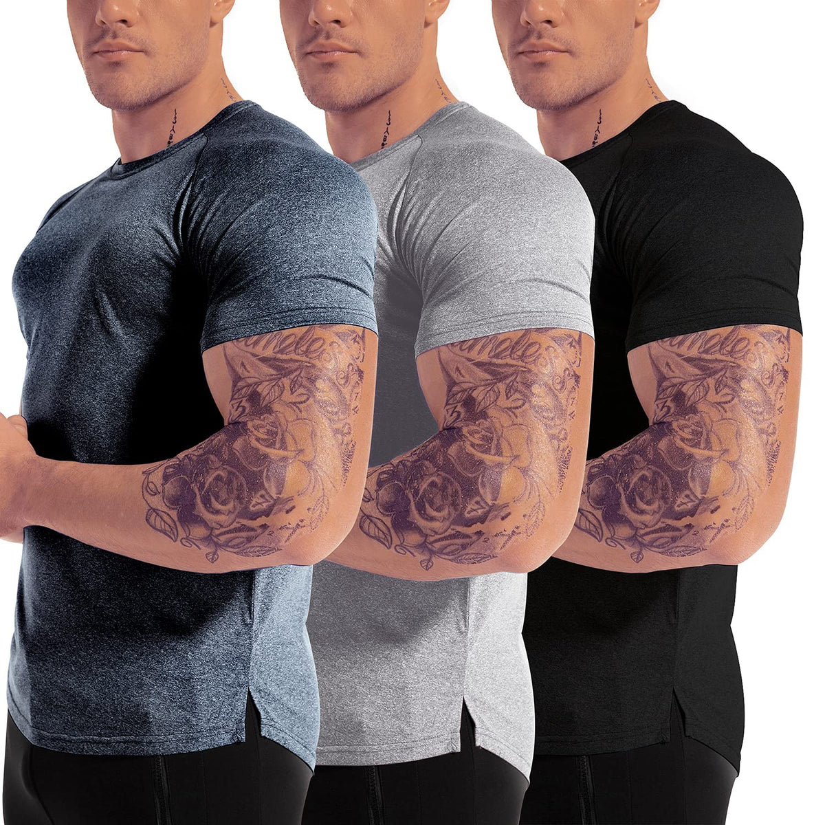 Men's Moisture-Wicking Performance Training T-Shirts 3-Pack