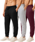 Men's Cotton Fleece Workout Jogger Sweatpants 3-Pack