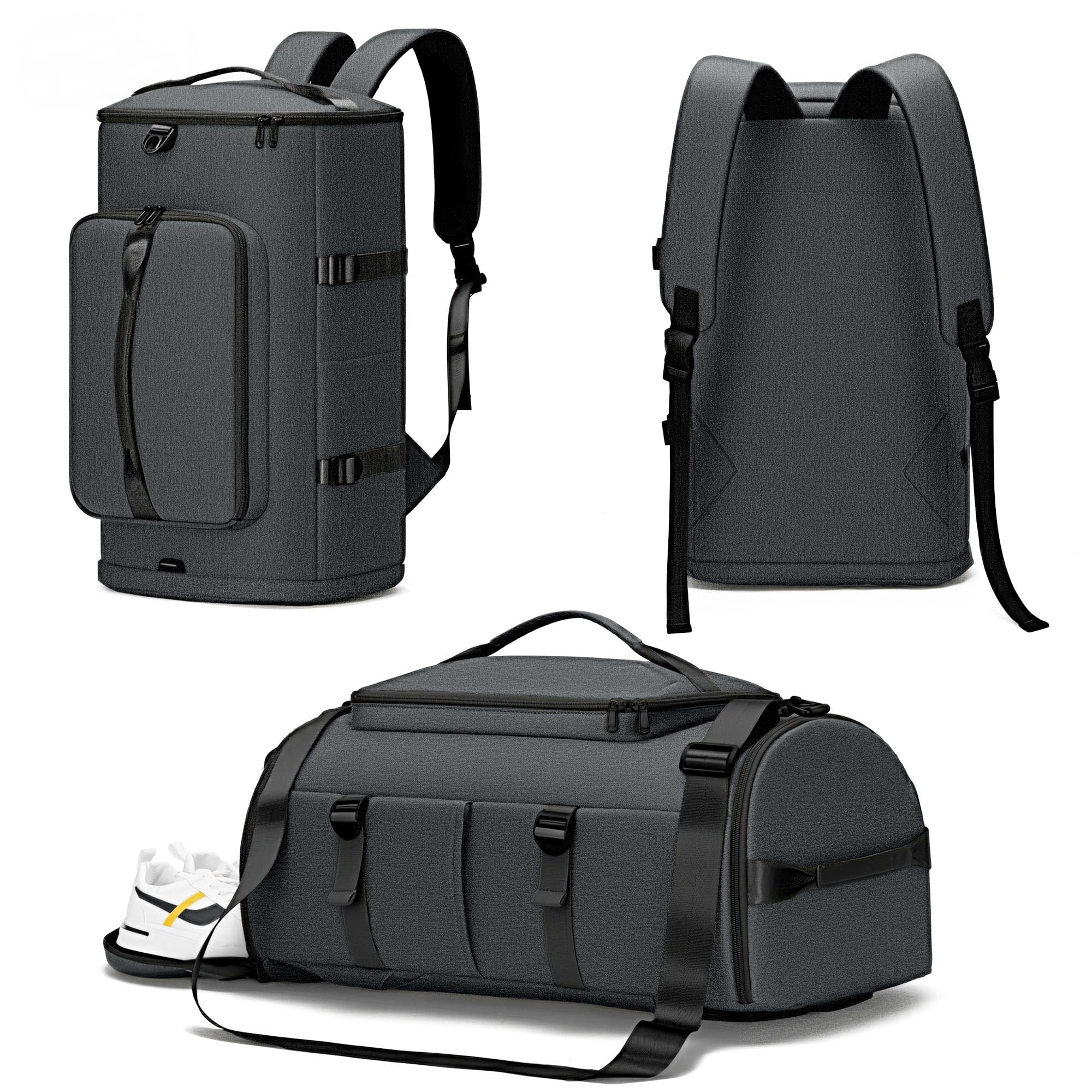 Unisex Gym Duffel Backpack with Shoe and Wet Compartments