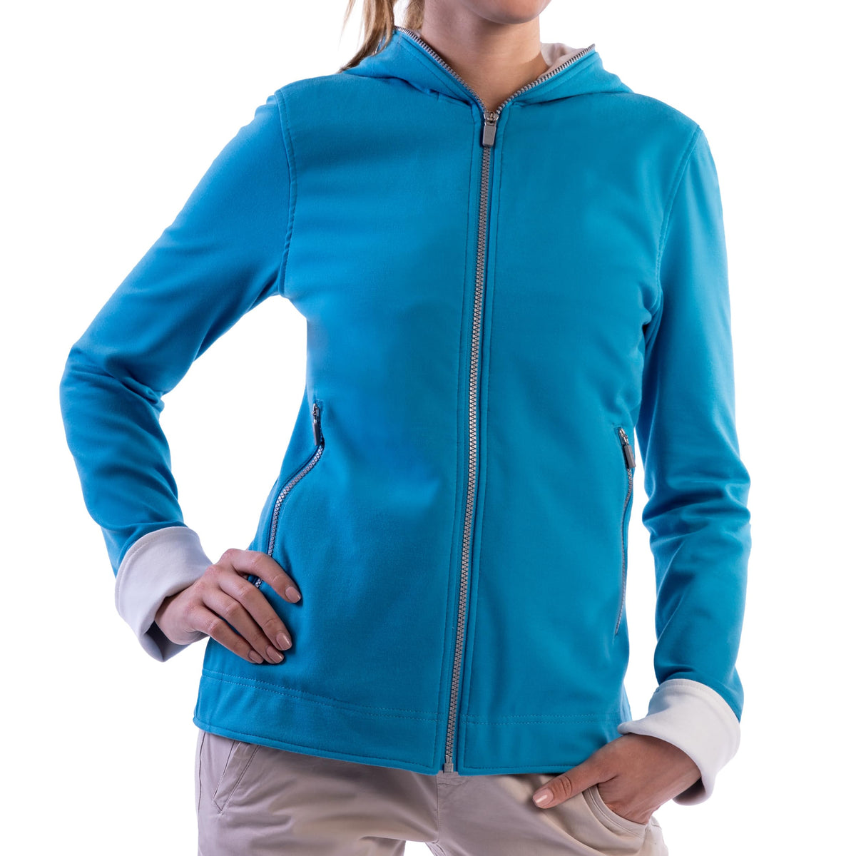 Women's Multi-Pocket Zip-Up Performance Travel Hoodie
