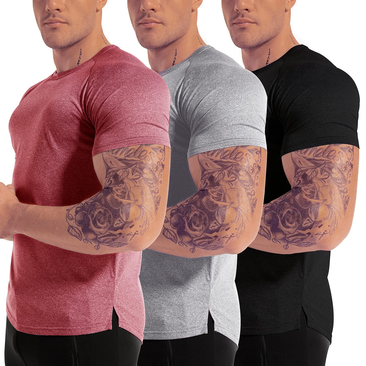Men's Moisture-Wicking Performance Training T-Shirts 3-Pack