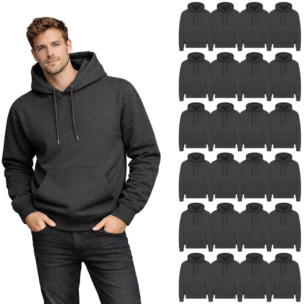 BILLIONHATS 24 Pack Wholesale Fleece Hoodies, Full Zip & Pullover, Assorted Sizes, Cotton Blend, Men Women, Shelter Donation