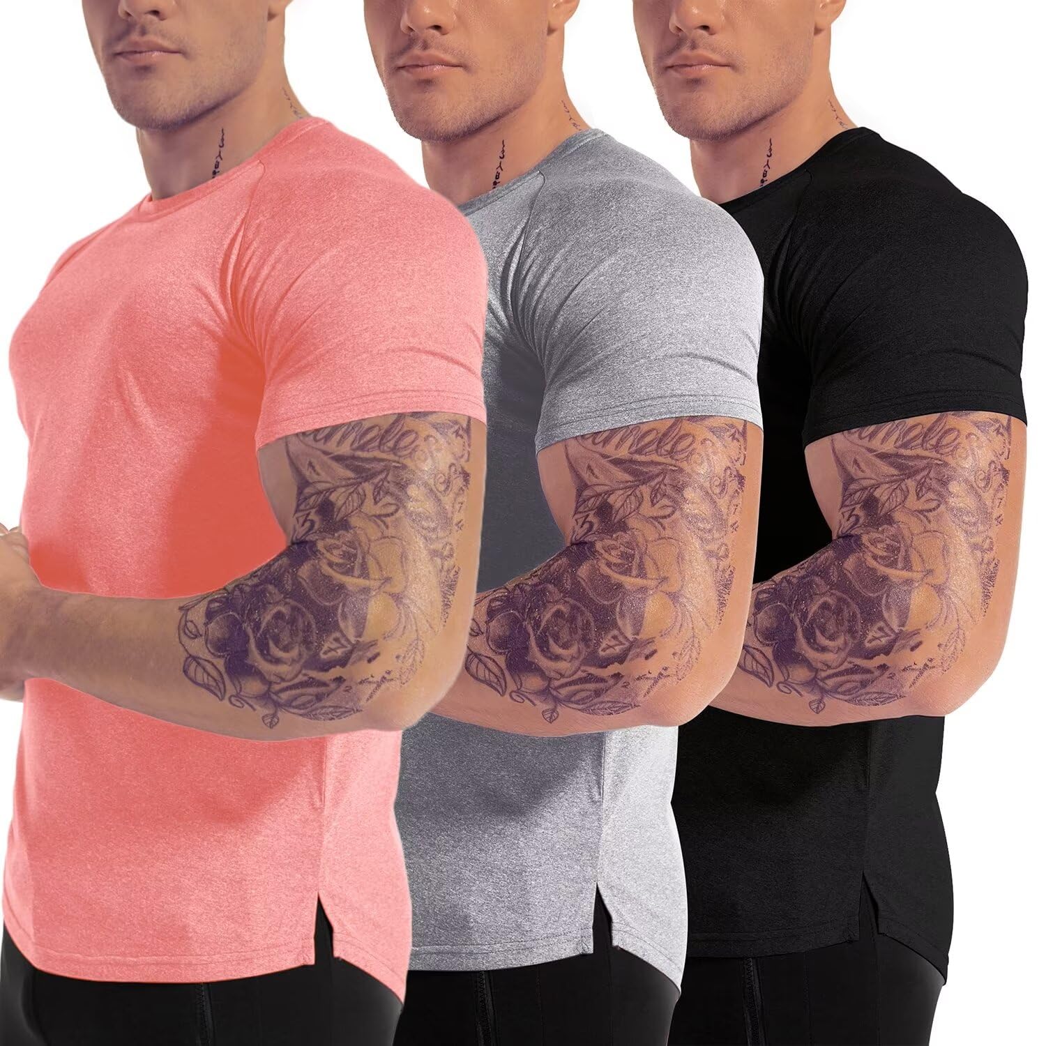 Men's Moisture-Wicking Performance Training T-Shirts 3-Pack