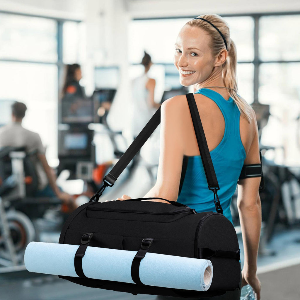 Unisex Gym Duffel Backpack with Shoe and Wet Compartments