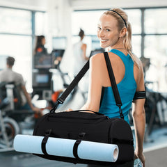 Unisex Gym Duffel Backpack with Shoe and Wet Compartments