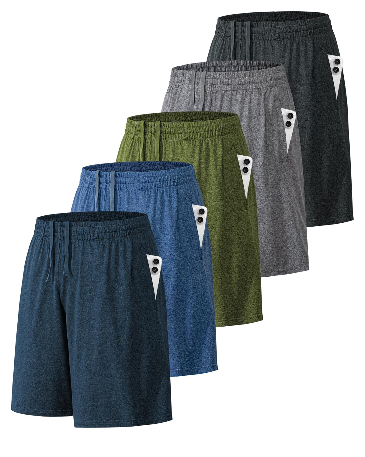 Men's Quick-Dry Athletic Training Shorts with Pockets