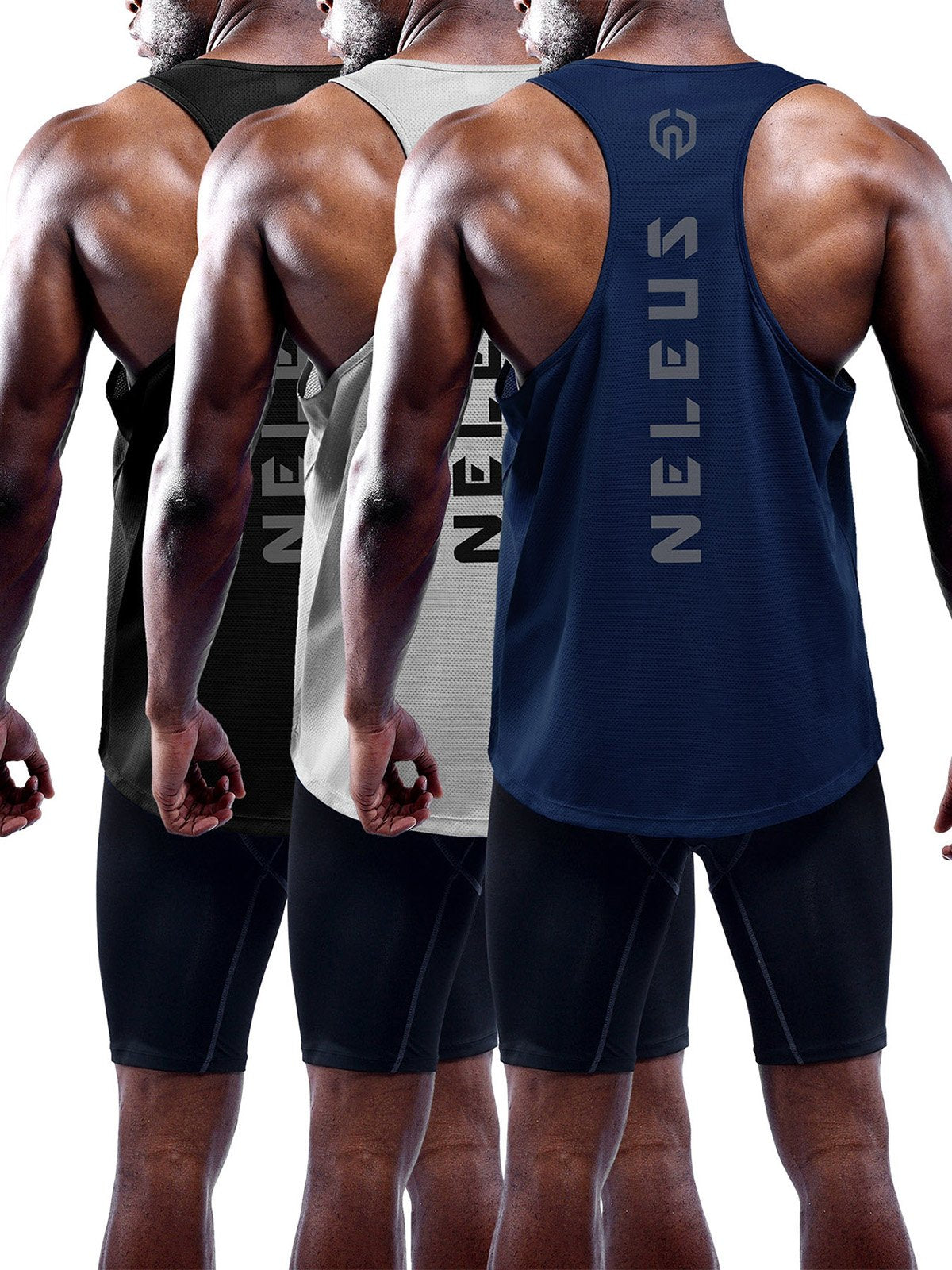 Men's Quick-Dry Y-Back Performance Training Tanks 3-Pack