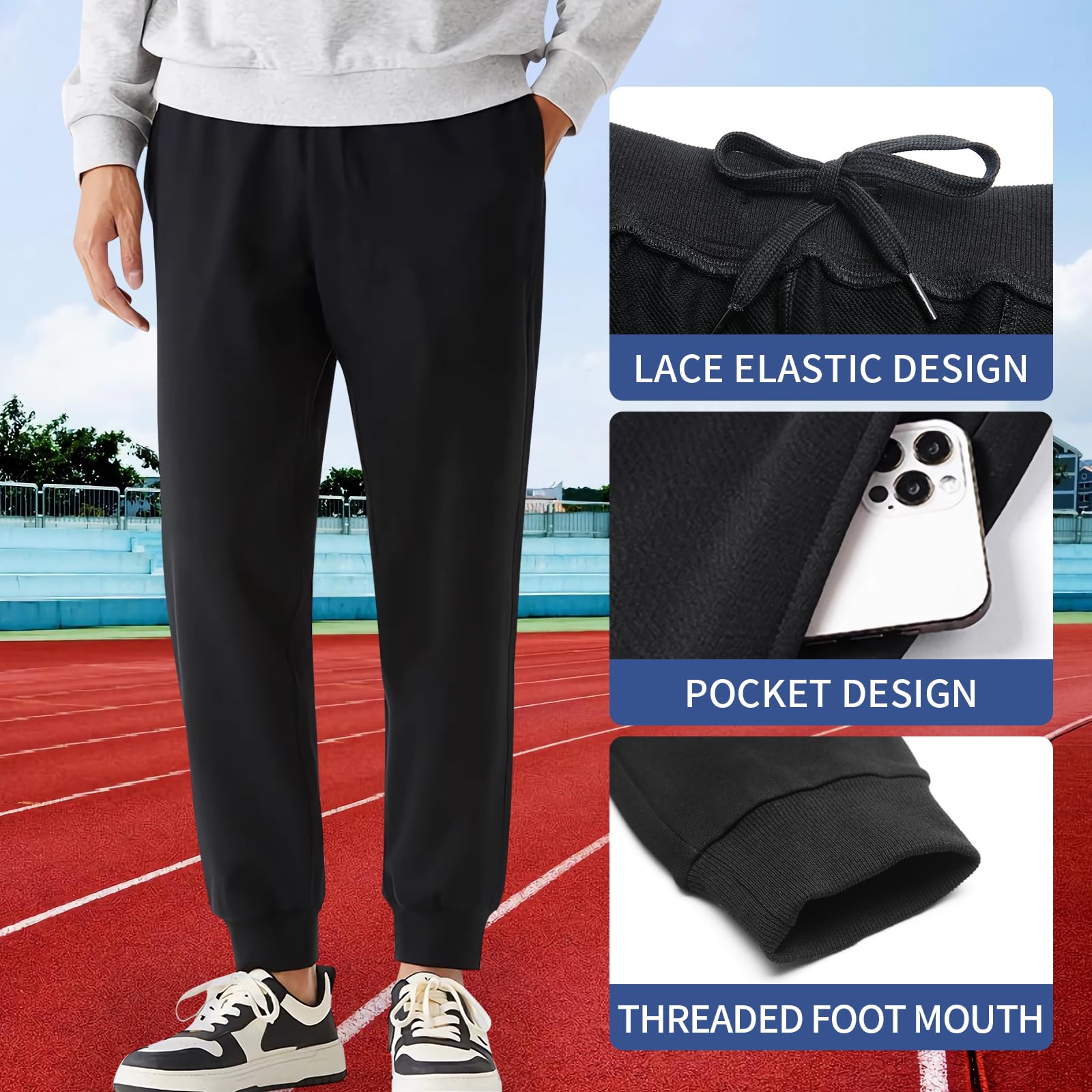 Men's Athletic Jogger Sweatpants with Pockets 25-Pack