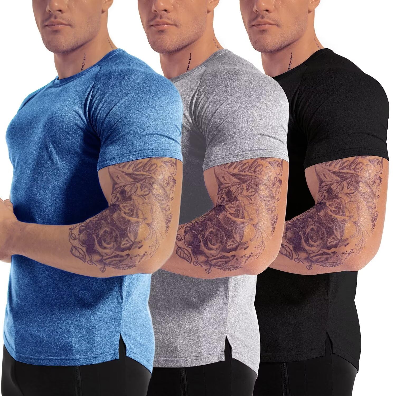 Men's Moisture-Wicking Performance Training T-Shirts 3-Pack