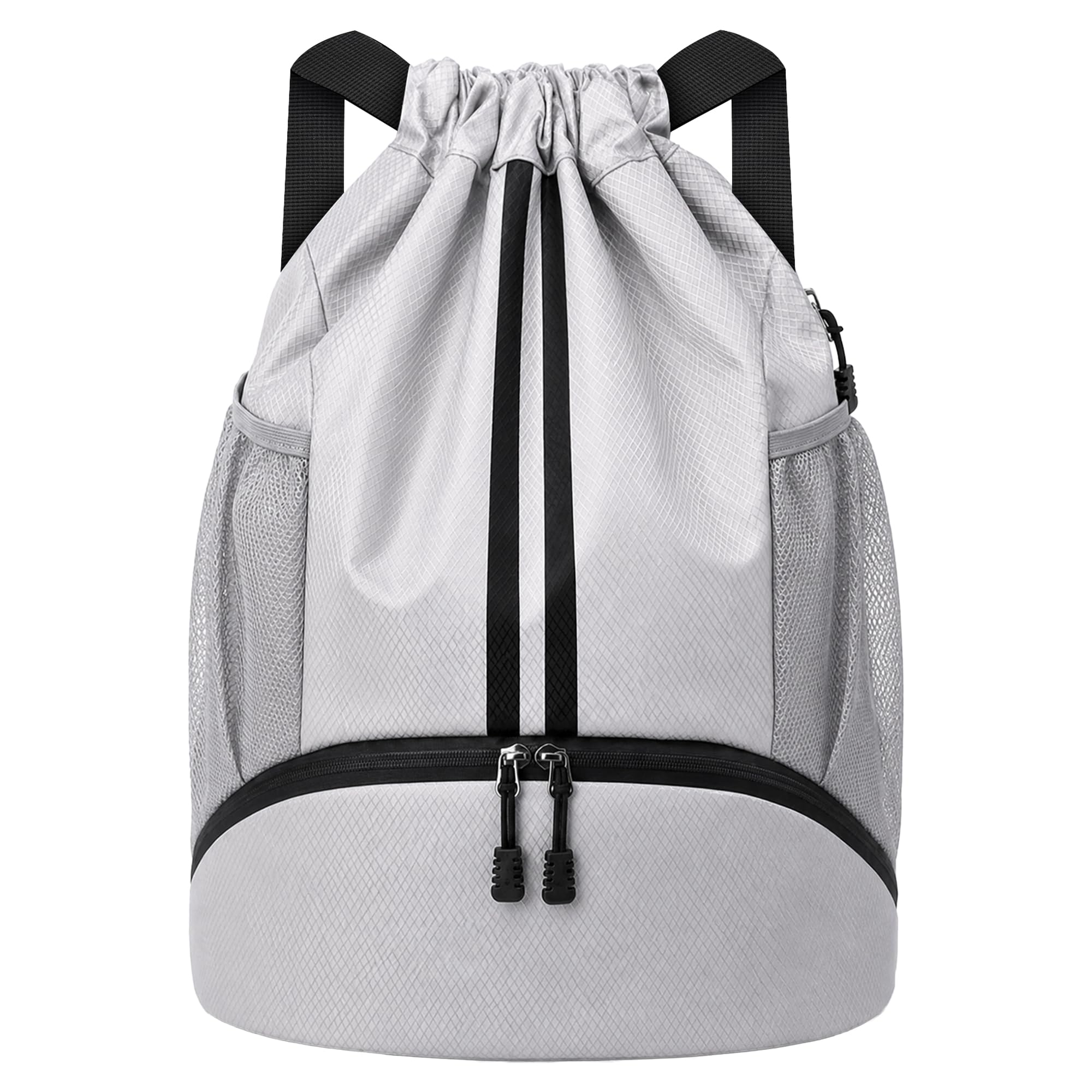 Drawstring Gym Backpack with Separate Shoe Compartment