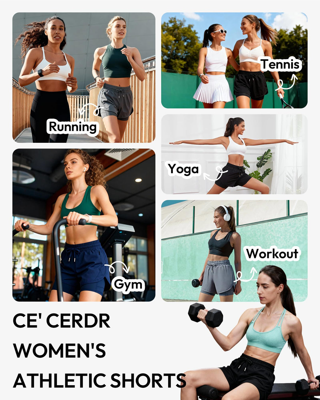 Women's High-Waisted 2-in-1 Running and Training Shorts