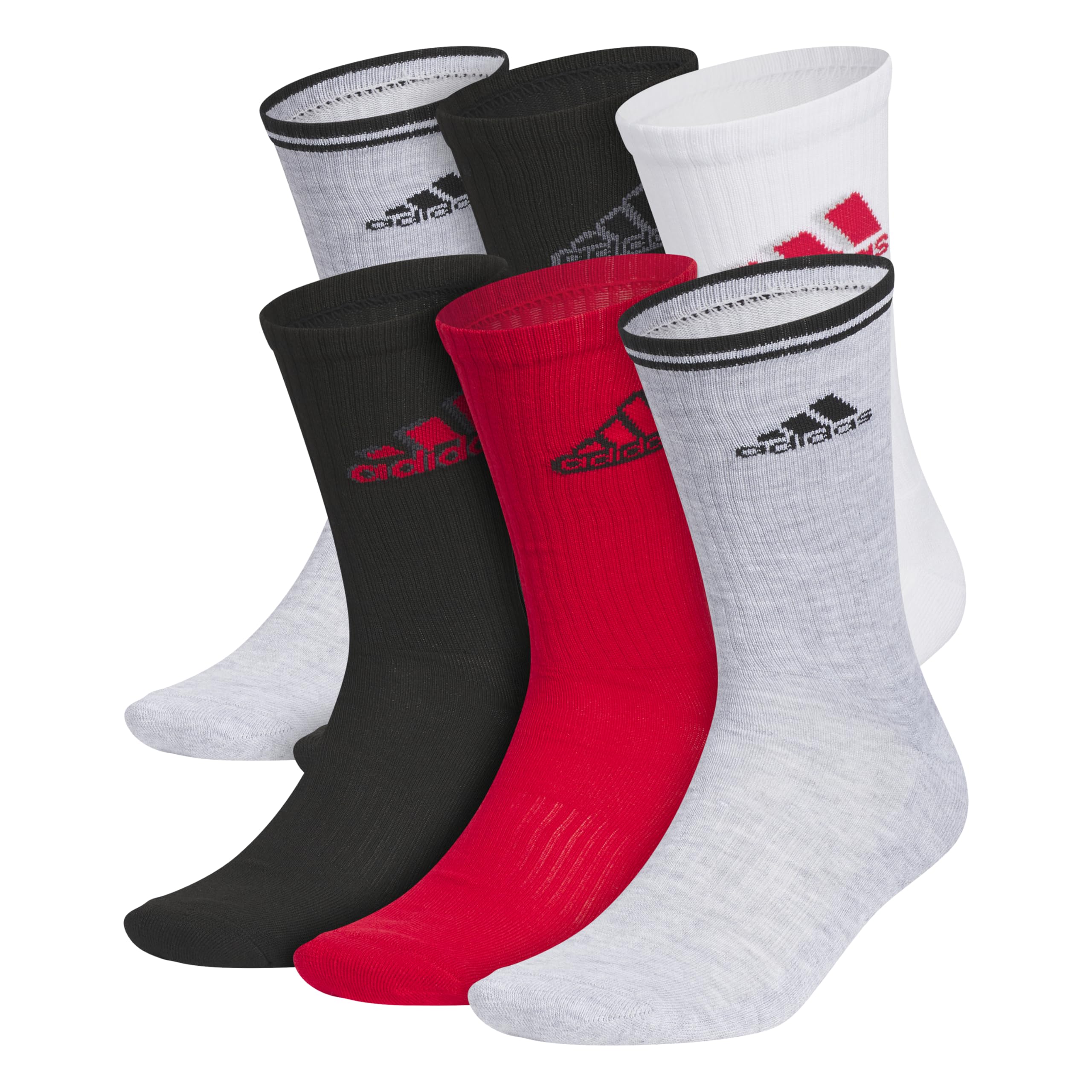 Unisex Cushioned Athletic Crew Socks 6-Pack