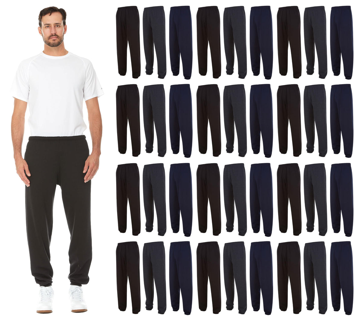 Men's Comfortable Athletic Jogger Sweatpants 36-Pack