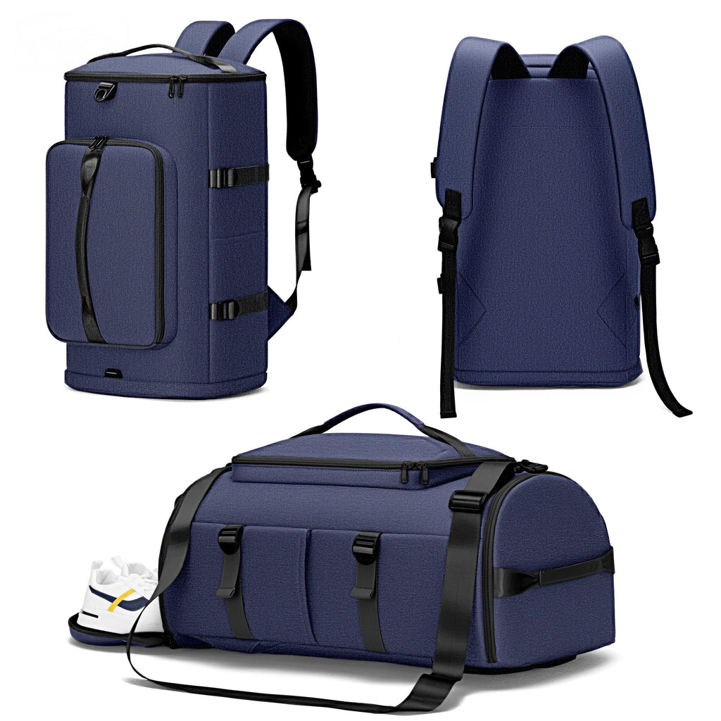Unisex Gym Duffel Backpack with Shoe and Wet Compartments