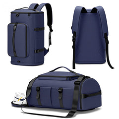 Unisex Gym Duffel Backpack with Shoe and Wet Compartments